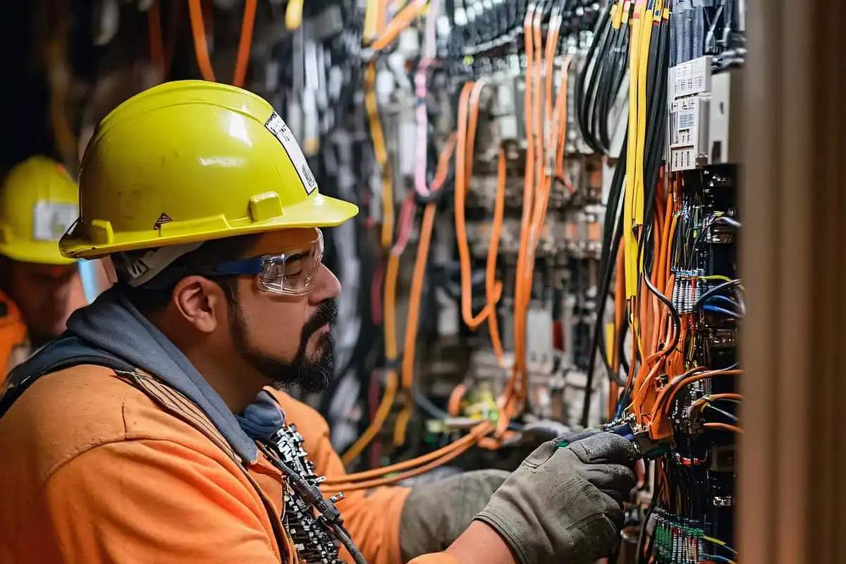 Electricien qui travaille